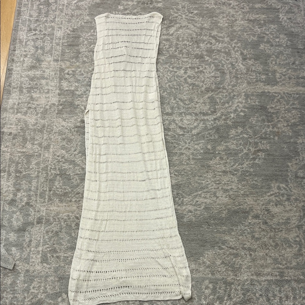 Elegant beige Crochet Maxi Dress